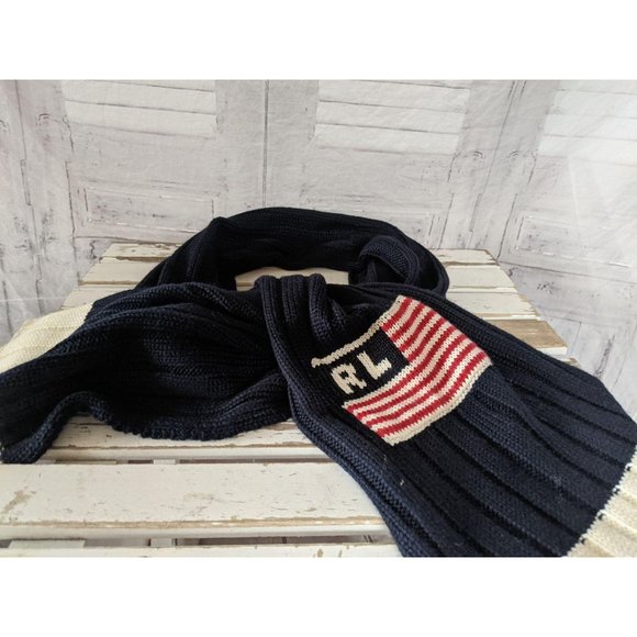 Pull Ralph Lauren scarf winter knit American flag - Picture 5 of 5